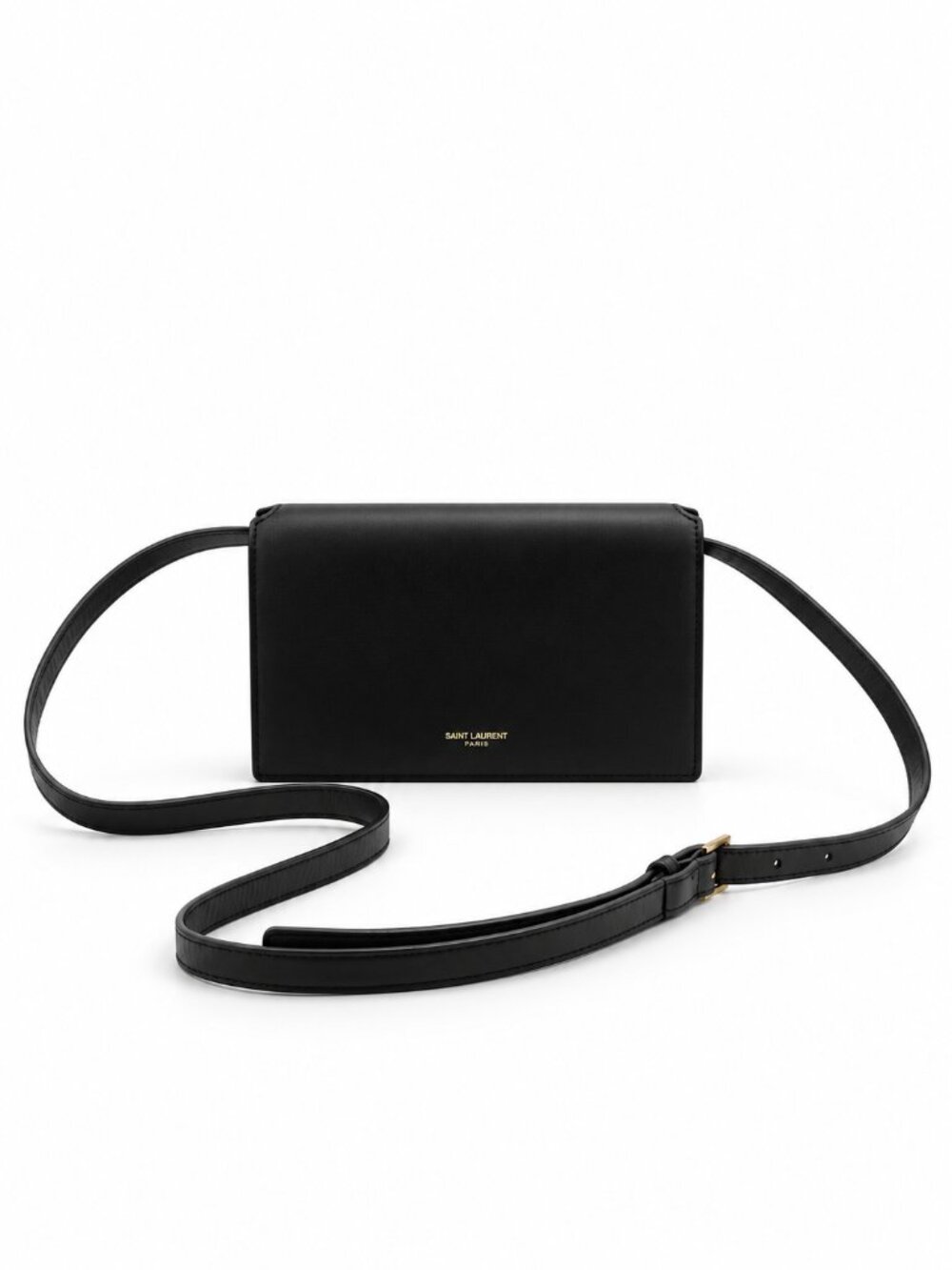 Saint Laurent YSL Black Leather Mini Flap Crossbody Shoulder Bag